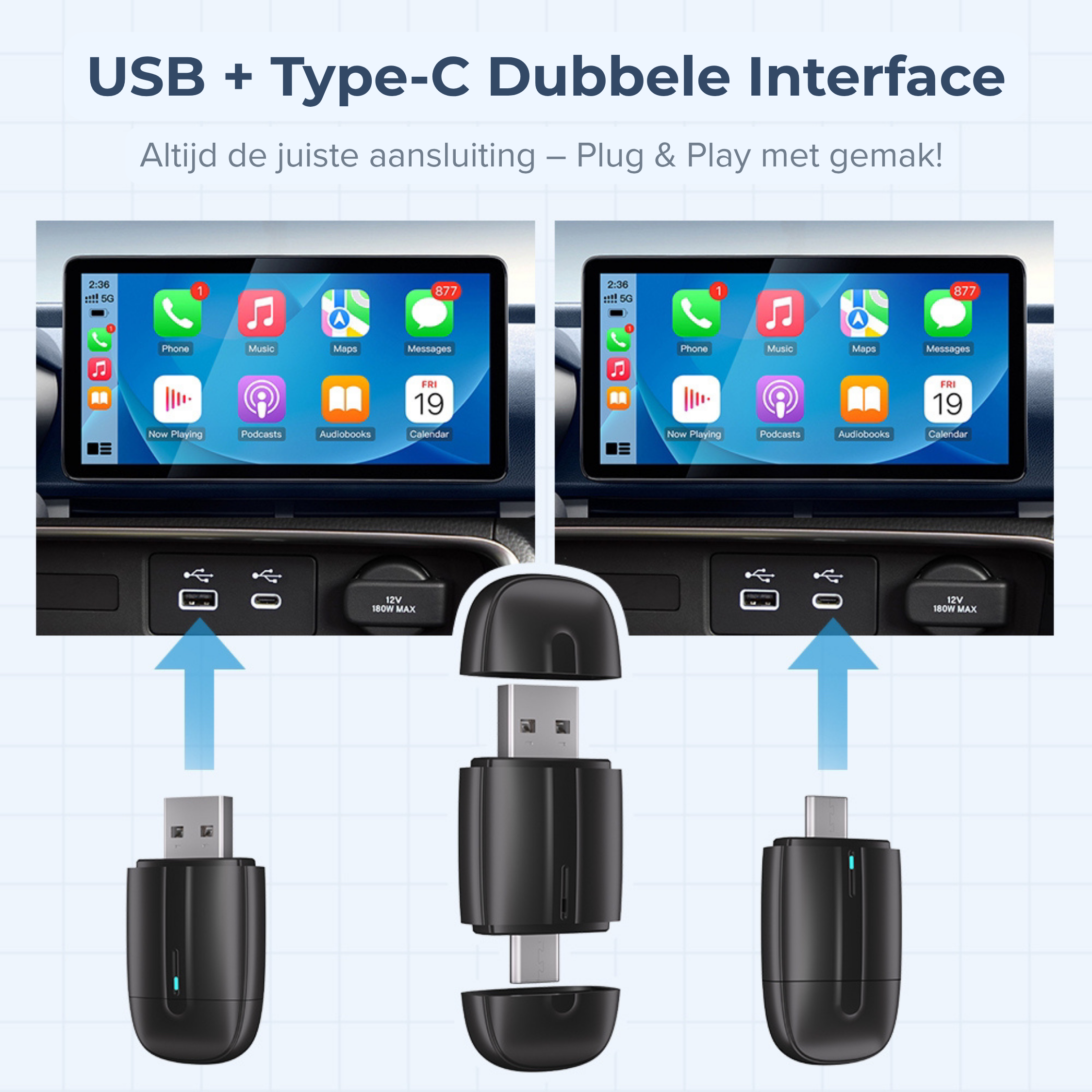 automatische draadloze CarPlay USB-stick